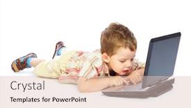  Presentation with laptop - Amazing PPT layouts having concept-of-little-businessman backdrop and a lemonade colored foreground