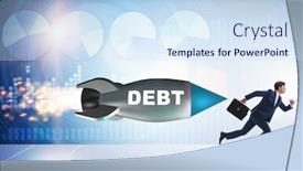  Presentation with loan - Presentation design having concept-of-loan-and-debt background and a sky blue colored foreground