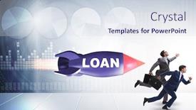  Presentation with loan - Slide set featuring concept-of-loan-and-debt background and a sky blue colored foreground