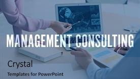  Presentation with strategy management - Presentation theme with concept of management consulting people background and a seafoam green colored foreground