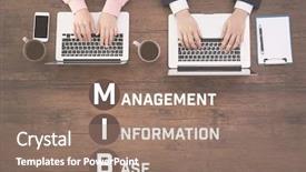  Presentation with base - Beautiful slides featuring concept of management information base backdrop and a coral colored foreground