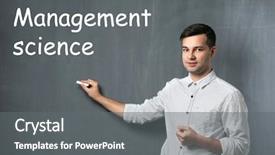  Presentation with management - PPT theme having concept of management science young background and a gray colored foreground