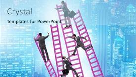  Presentation with different - Slides having concept-of-many-different-careers background and a sky blue colored foreground