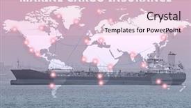  Presentation with cargo ship - Audience pleasing PPT theme consisting of concept of marine cargo insurance backdrop and a lemonade colored foreground