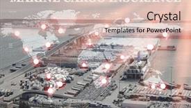  Presentation with sea port - Amazing theme having concept of marine cargo insurance backdrop and a lemonade colored foreground