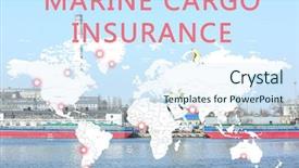  Presentation with sea port - PPT layouts featuring concept of marine cargo insurance background and a sky blue colored foreground