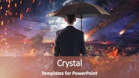  Presentation with disaster - PPT layouts with concept of market disaster background and a coral colored foreground