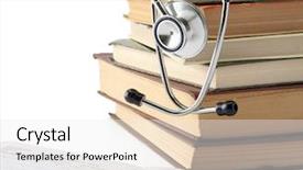  Presentation with medical book - PPT layouts having concept of medical education background and a white colored foreground