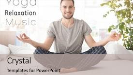  Presentation with werry old man and gis music - Slide set consisting of concept of melody for meditation background and a light gray colored foreground