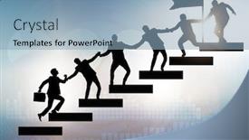  Presentation with support - Presentation theme having concept-of-mentoship-and-support background and a light blue colored foreground