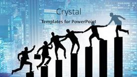  Presentation with support - PPT theme with concept-of-mentoship-and-support background and a light blue colored foreground