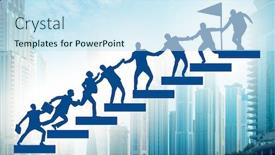  Presentation with support - Presentation theme consisting of concept-of-mentoship-and-support background and a cool aqua colored foreground