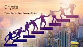  Presentation with support - Colorful slides enhanced with concept-of-mentoship-and-support backdrop and a lemonade colored foreground