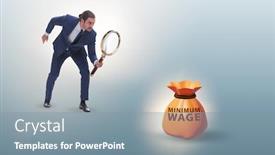  Presentation with concept - Presentation design consisting of concept-of-minimum-wage background and a gray colored foreground