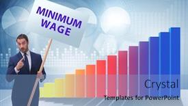  Presentation with concept - Audience pleasing PPT theme consisting of concept-of-minimum-wage backdrop and a light blue colored foreground