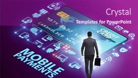  Presentation with payment - Presentation design consisting of concept of mobile payment with smartphone background and a violet colored foreground