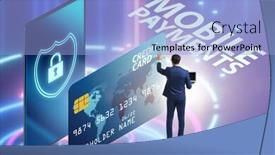  Presentation with payment - PPT theme enhanced with concept-of-mobile-payment background and a light blue colored foreground