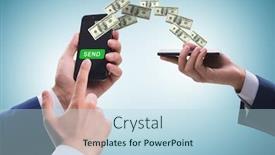  Presentation with concept - Theme featuring concept-of-mobile-wallet-transfers background and a light blue colored foreground