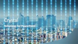  Presentation with digital innovation - Audience pleasing theme consisting of concept of modern digital city and innovation backdrop and a teal colored foreground