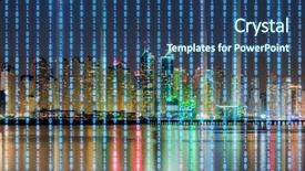  Presentation with digital innovation - Colorful slide set enhanced with concept of modern digital city and innovation backdrop and a ocean colored foreground