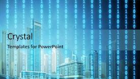  Presentation with digital innovation - Theme enhanced with concept of modern digital city and innovation background and a light blue colored foreground