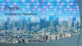  Presentation with digital innovation - Amazing PPT layouts having concept of modern digital city and innovation backdrop and a light blue colored foreground