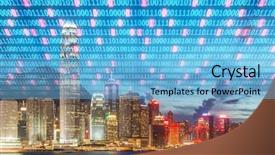  Presentation with digital innovation - PPT theme enhanced with smart grid system - concept of modern digital city background and a light blue colored foreground