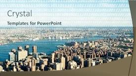  Presentation with digital innovation - Slide deck with concept-of-modern-digital-city background and a sky blue colored foreground