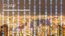  Presentation with digital innovation - Cool new PPT layouts with concept-of-modern-digital-city backdrop and a tawny brown colored foreground