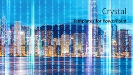  Presentation with digital innovation - Slide deck enhanced with concept-of-modern-digital-city background and a cyan colored foreground