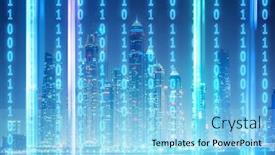  Presentation with digital innovation - Colorful slide set enhanced with concept-of-modern-digital-city backdrop and a light blue colored foreground