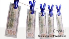  Presentation with money laundering - PPT theme enhanced with concept of money laundering - dollars background and a soft green colored foreground