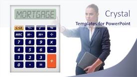  Presentation with mortgage - Slides consisting of concept-of-mortgage-loan background and a  colored foreground