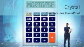  Presentation with mortgage - PPT theme featuring concept-of-mortgage-loan background and a arctic colored foreground