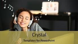  Presentation with american music - Amazing slide set having concept of music for sleep backdrop and a yellow colored foreground