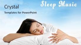  Presentation with young hackers in the concept - Audience pleasing slide set consisting of concept of music for sleep backdrop and a light blue colored foreground