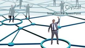  Presentation with business networking - PPT layouts enhanced with concept-of-networking background and a sky blue colored foreground