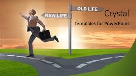  Presentation with life - Presentation theme enhanced with concept of new and old background and a coral colored foreground