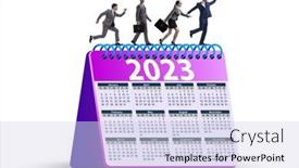  Presentation with new year - Presentation theme enhanced with concept-of-new-calendar-year background and a sky blue colored foreground