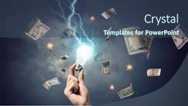  Presentation with new ideas - Slide set featuring concept-of-new-ideas background and a ocean colored foreground