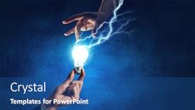  Presentation with new ideas - Theme featuring concept-of-new-ideas background and a ocean colored foreground