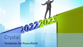  Presentation with new year - Presentation design featuring concept-of-new-year background and a arctic colored foreground