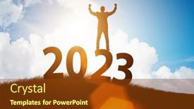  Presentation with new-year - Theme having concept-of-new-year background and a tawny brown colored foreground