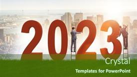  Presentation with new year - Slide set having concept-of-new-year background and a tawny brown colored foreground