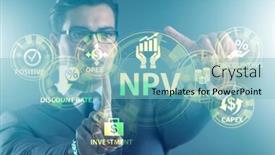  Presentation with net - Slide deck enhanced with concept-of-npv-net-present background and a light blue colored foreground