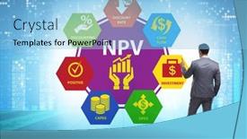  Presentation with net - Theme consisting of concept-of-npv-net-present background and a light blue colored foreground