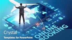  Presentation with concept - Presentation theme with concept-of-online-airtravel-booking background and a teal colored foreground