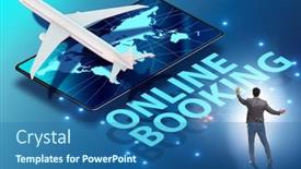  Presentation with concept - Slide deck consisting of concept-of-online-airtravel-booking background and a ocean colored foreground