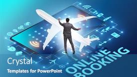  Presentation with concept - Slides featuring concept-of-online-airtravel-booking background and a teal colored foreground