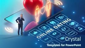  Presentation with online dating - Colorful PPT theme enhanced with concept of online dating and matching backdrop and a ocean colored foreground